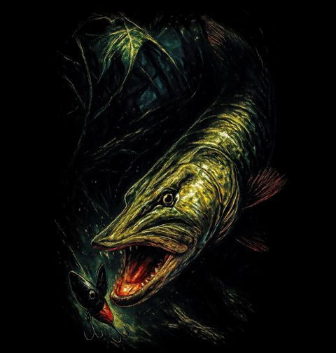 Obrázek produktu Dámské tričko Štika obecná při Útoku