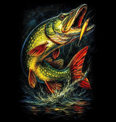 Obrázek produktu Pánské tričko Štika obecná na Háčku