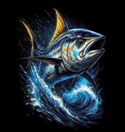 Obrázek produktu Dámské tričko Výskok Tuňáka žlutoploutvého