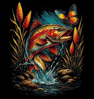 Obrázek 2 produktu Dámské tričko Pstruh duhový s Motýlem