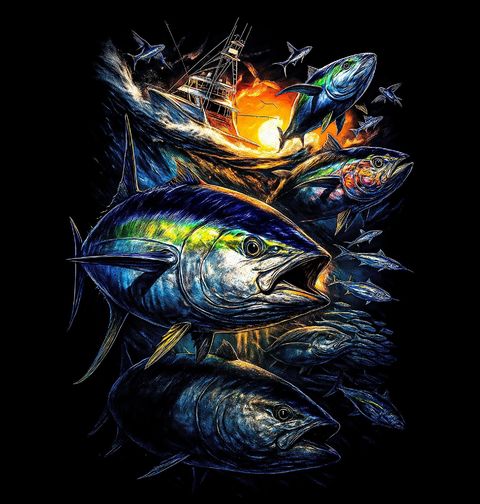 Obrázek produktu Pánská mikina Hejno Tuňáků žlutoploutvých