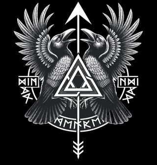 Obrázek 2 produktu Pánské tričko Odinovi Krkavci Hugin a Munin