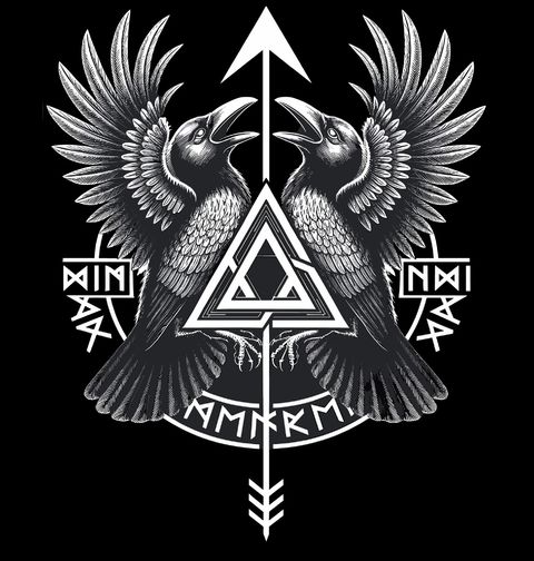 Obrázek produktu Pánské tričko Odinovi Krkavci Hugin a Munin