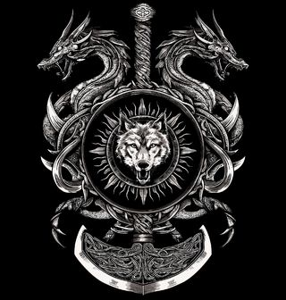 Obrázek 1 produktu Dámské tričko Vlk Fenrir a Draci Severu