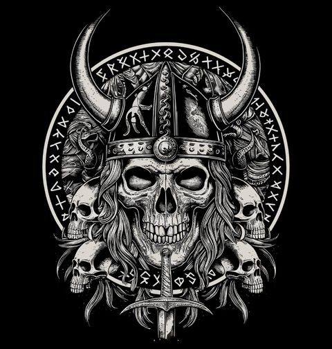 Obrázek produktu Pánská mikina Lebka Válečníka Valhaly