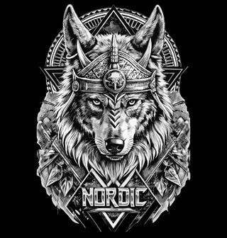 Obrázek 1 produktu Pánské tričko Vlčí Bůh Fenrir Nordic