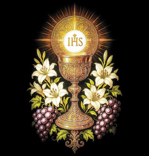 Obrázek produktu Dámské tričko Eucharistický Kalich Tělo a krev Krista