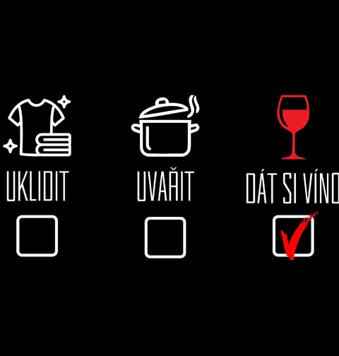 Obrázek produktu Pánské tričko Uklidit? Uvařit? Dát si víno!