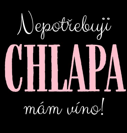 Obrázek produktu Dámské tričko Nepotřebuji chlapa, mám víno!