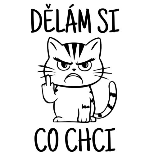 Obrázek produktu Pánské tričko Kočka s Prostředníčkem Dělám si co chci