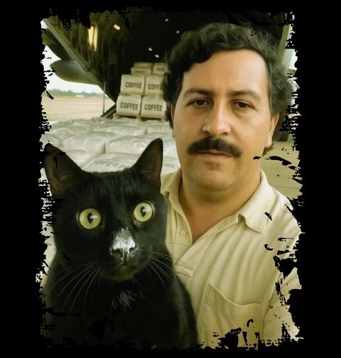 Obrázek produktu Pánské tričko Escobarova Černá Kočka Kartelu