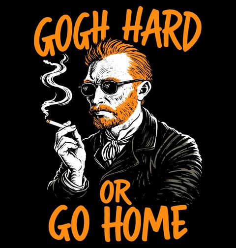 Obrázek produktu Pánské tričko Vincent van Gogh Gogh Hard or Go Home