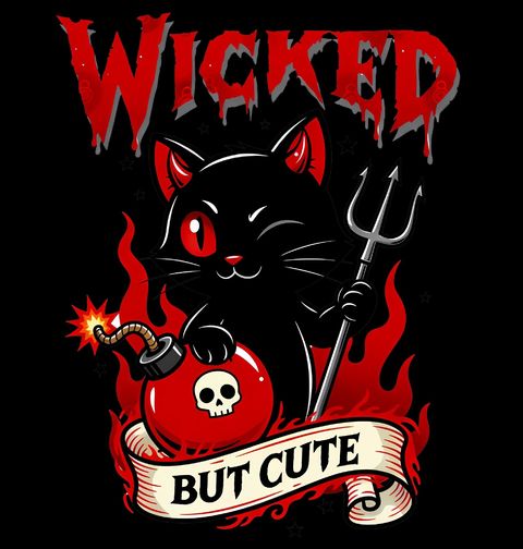 Obrázek produktu Pánská mikina Pekelná Kočka Wicked but Cute