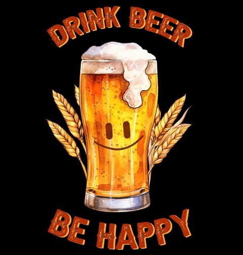 Obrázek produktu Pánské tričko Pij pivo a buď šťastný Drink Beer Be Happy