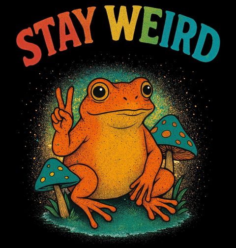 Obrázek produktu Pánská mikina Žába s Houbičkami Stay Weird