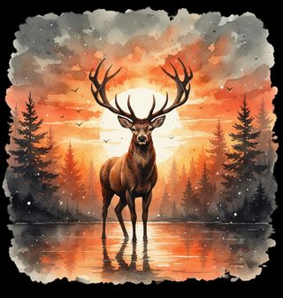 Obrázek 2 produktu Dětské tričko Jelen evropský při Západu Slunce