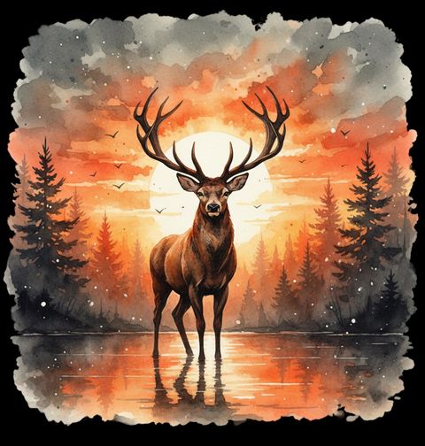 Obrázek produktu Dětské tričko Jelen evropský při Západu Slunce