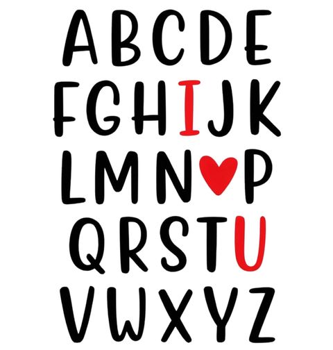 Obrázek produktu Dětské tričko Abeceda Lásky I Love You