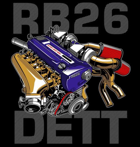 Obrázek produktu Pánské tričko Nissan RB26 DETT Engine
