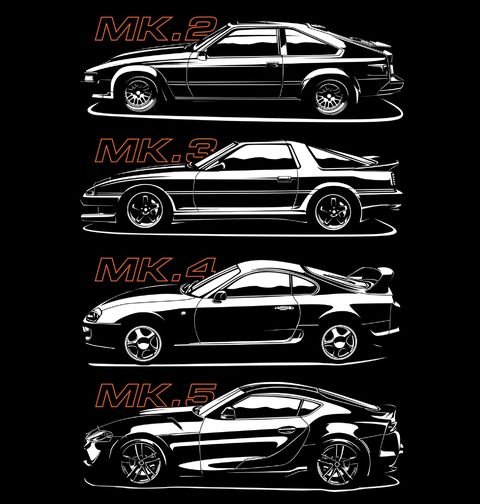 Obrázek produktu Pánské tričko Generace Toyota Supra MK.2 - MK.5