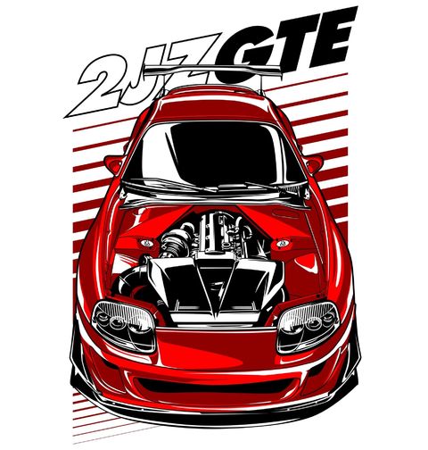 Obrázek produktu Pánské tričko Červená Toyota 2JZ GTE