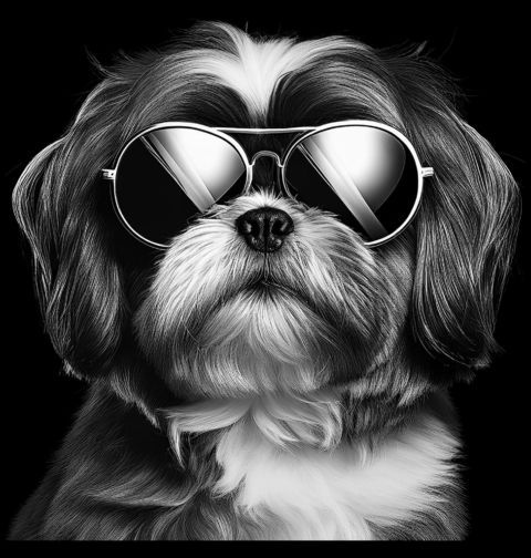 Obrázek produktu Pánské tričko Shih-tzu s Brýlemi