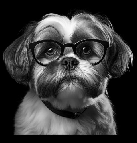 Obrázek produktu Dámské tričko Chytrý Shih-tzu s Brýlemi