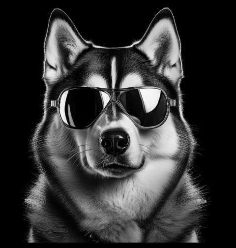 Obrázek produktu Dětské tričko Sibiřský husky s Brýlemi