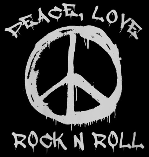 Obrázek produktu Dámské tričko Mír Láska Rock Peace Love Rock N Roll