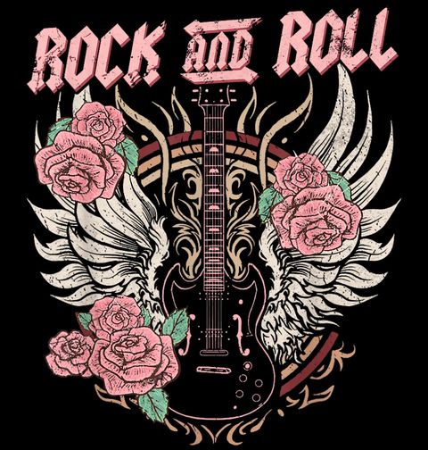Obrázek produktu Dámské tričko Kytara mezi Růžemi Rock and Roll Roses