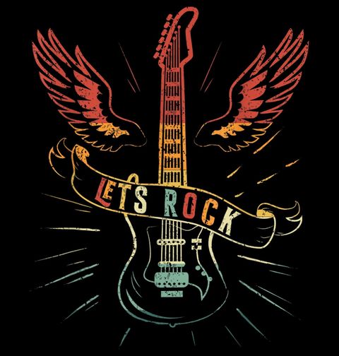 Obrázek produktu Pánské tričko Retro Elektrická Kytara Let’s Rock