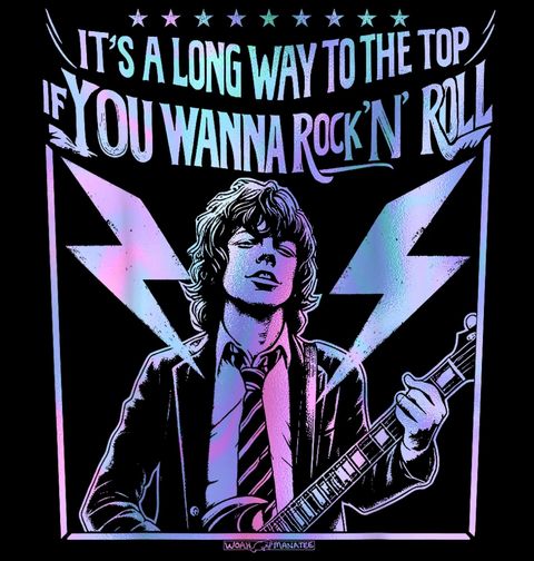 Obrázek produktu Pánské tričko Angus Young Je to dlouhá cesta na vrchol, pokud chceš hrát Rock ’n’ Roll ACDC