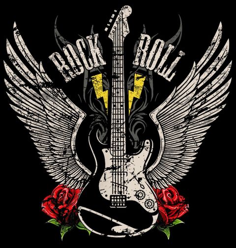 Obrázek produktu Pánské tričko Kytara s Křídly Rock and Roll Wings