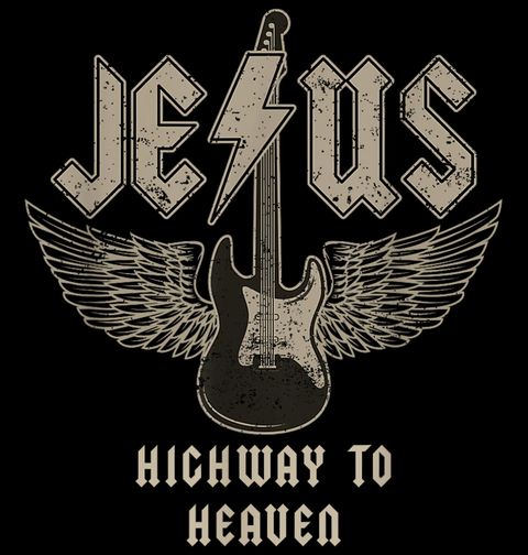 Obrázek produktu Pánské tričko Rockový Ježíš ACDC Highway to Heaven