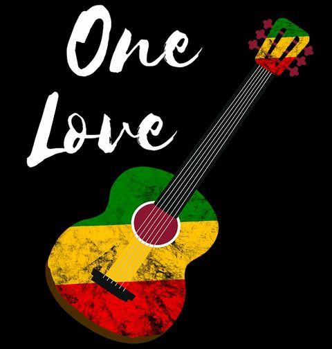 Obrázek produktu Dámské tričko Rasta Kytara One Love