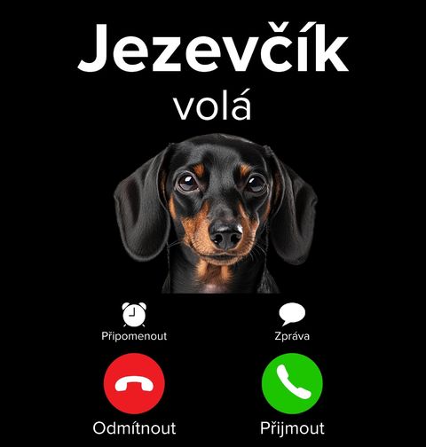 Obrázek produktu Pánské tričko Jezevčík volá Phone Call