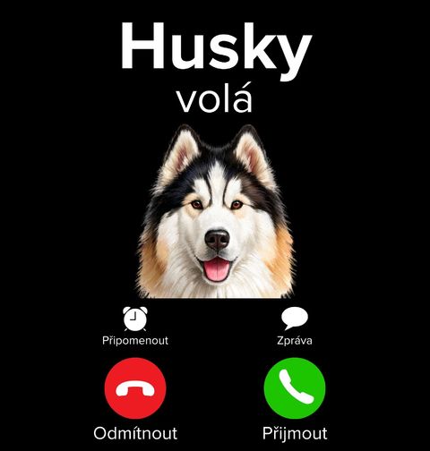 Obrázek produktu Pánské tričko Sibiřský husky volá Phone Call