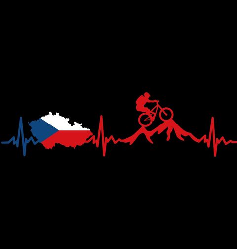 Obrázek produktu Pánské tričko Červený Kardiogram a Český Cyklista