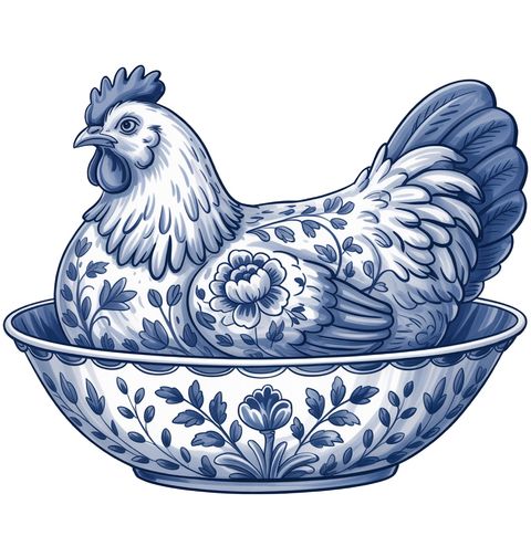 Obrázek produktu Dětské tričko Porcelánová Slepice v Misce Folk