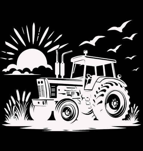 Obrázek produktu Pánská mikina Traktor na Poli při Východu Slunce