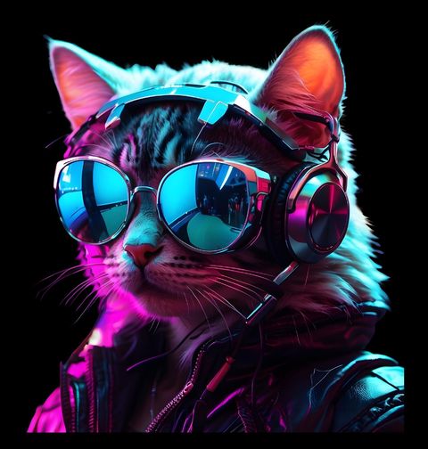 Obrázek produktu Pánské tričko Gamer Kočka se Sluchátky