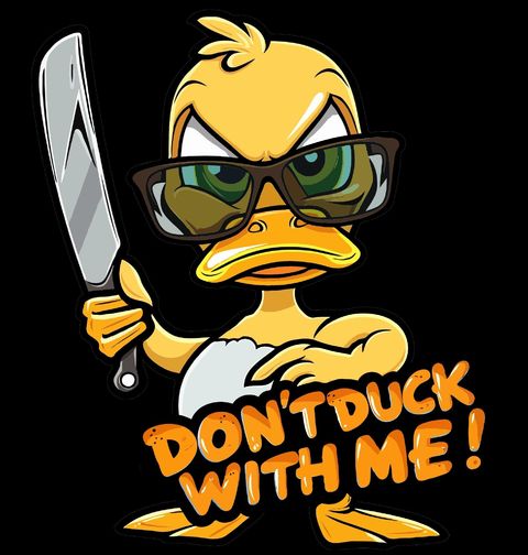 Obrázek produktu Pánská mikina Drsná Kachna s Nožem Don’t Duck With Me