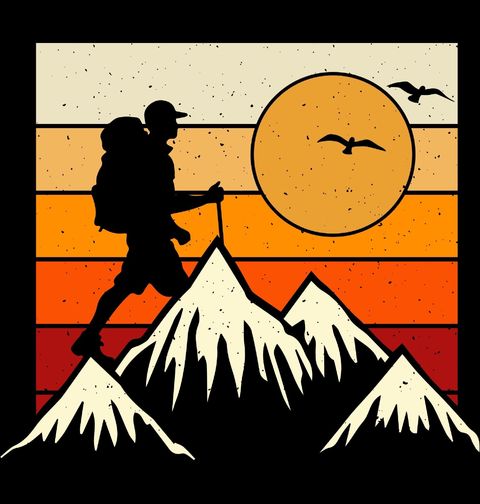 Obrázek produktu Pánské tričko Hiking při Západu Slunce
