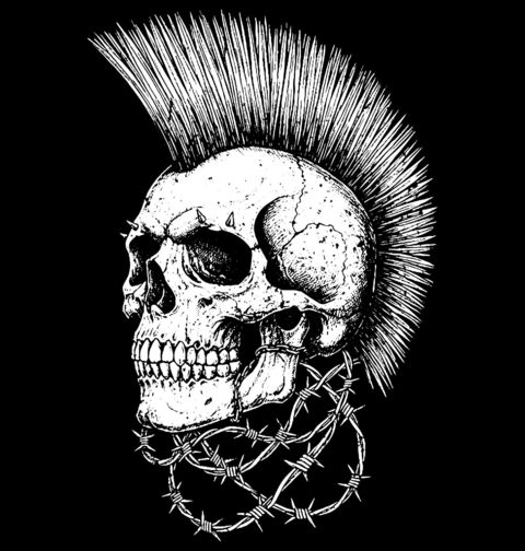 Obrázek produktu Pánské tričko Punk Lebka s Ostny