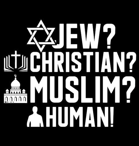 Obrázek produktu Pánská mikina Žid? Křesťan? Muslim? Člověk!