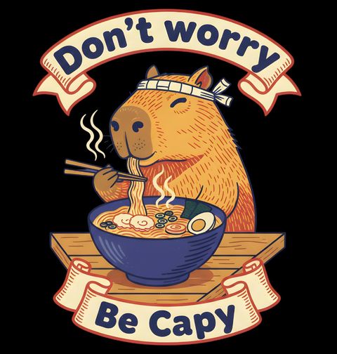 Obrázek produktu Dámské tričko Bojovník Kapybara s Ramenem Don’t Worry Be Capy