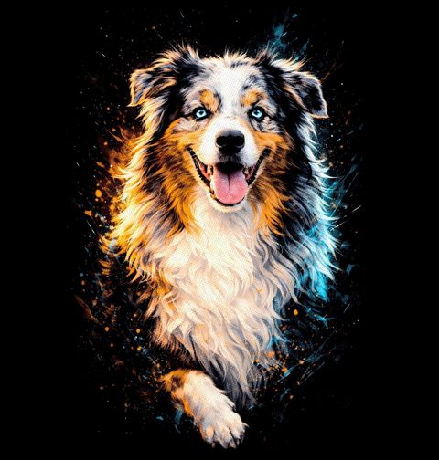 Obrázek produktu Dětské tričko Usměvavý Australský ovčák Blue Merle