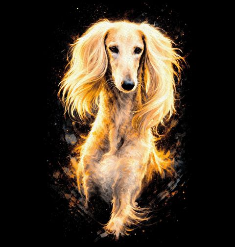 Obrázek produktu Dámské tričko Perský chrt Saluki Bílý