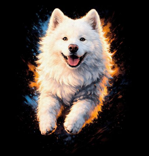 Obrázek produktu Pánské tričko Veselý Samojed na Procházce