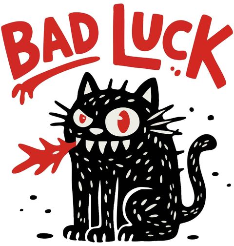 Obrázek produktu Dámské tričko Černá Kočka Bad Luck